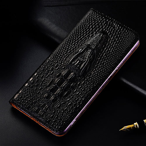 Leather Case Stands Flip Cover Holder H03P for Apple iPhone 6 Black