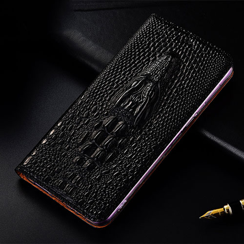 Leather Case Stands Flip Cover Holder H03P for Huawei Honor 50 SE 5G Black