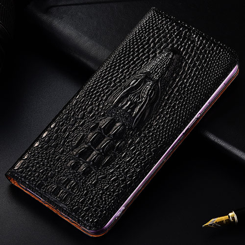 Leather Case Stands Flip Cover Holder H03P for Samsung Galaxy S21 Plus 5G Black