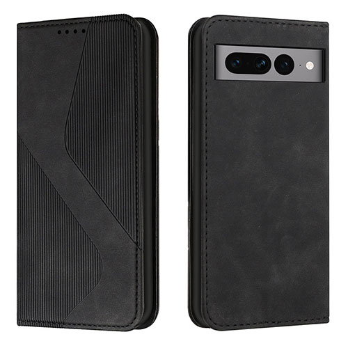 Leather Case Stands Flip Cover Holder H03X for Google Pixel 7 Pro 5G Black