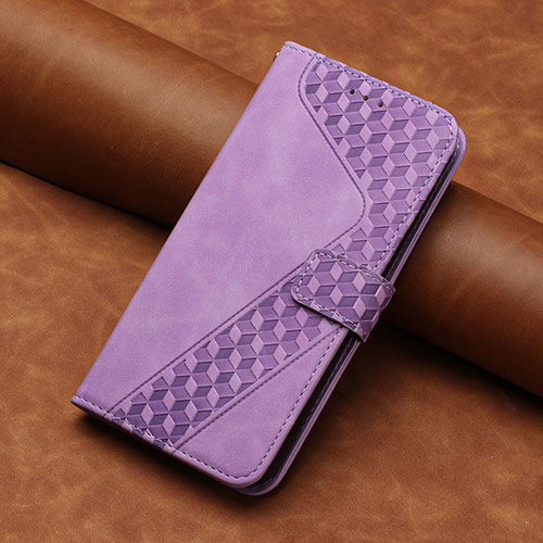 Leather Case Stands Flip Cover Holder H03X for Huawei Honor 70 Pro 5G Purple