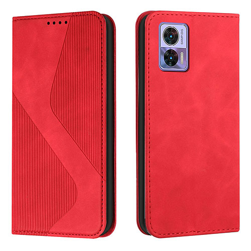 Leather Case Stands Flip Cover Holder H03X for Motorola Moto Edge 30 Neo 5G Red