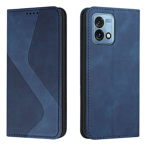 Leather Case Stands Flip Cover Holder H03X for Motorola Moto G Stylus (2023) 4G Blue