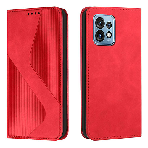 Leather Case Stands Flip Cover Holder H03X for Motorola Moto X40 5G Red