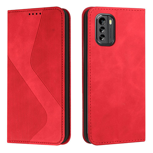 Leather Case Stands Flip Cover Holder H03X for Nokia G60 5G Red