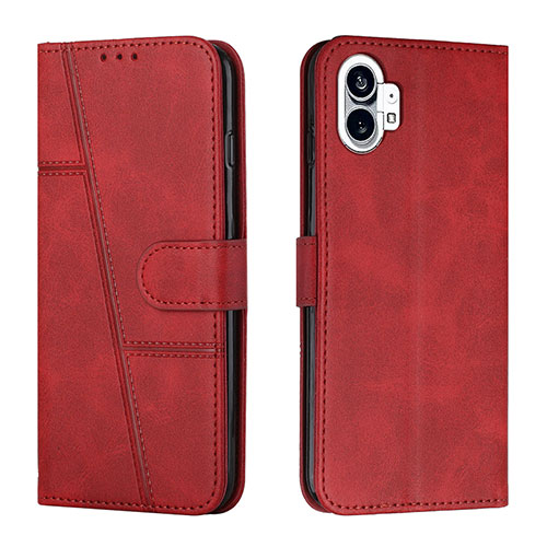 Leather Case Stands Flip Cover Holder H03X for Nothing Phone 1 Red