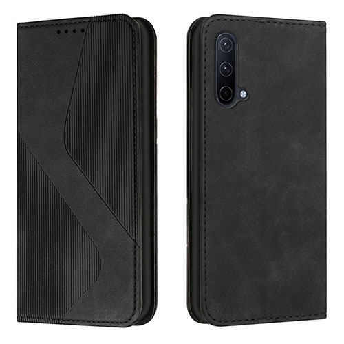 Leather Case Stands Flip Cover Holder H03X for OnePlus Nord CE 5G Black