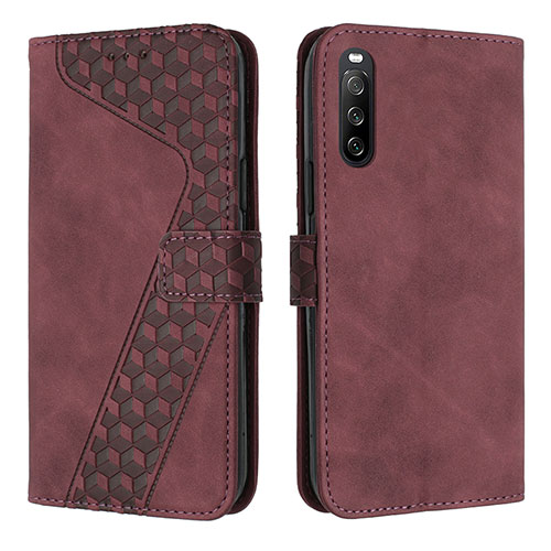 Leather Case Stands Flip Cover Holder H03X for Sony Xperia 10 IV SOG07 Brown
