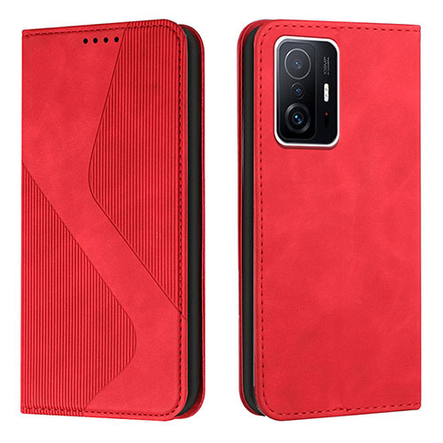 Leather Case Stands Flip Cover Holder H03X for Xiaomi Mi 11T 5G Red