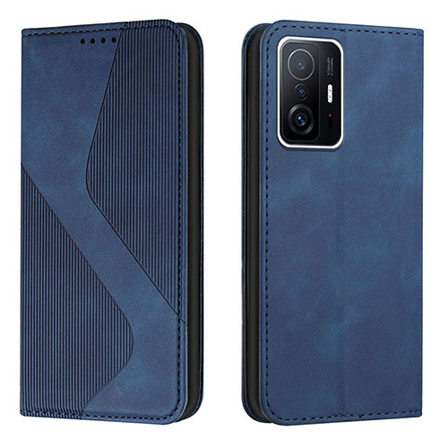 Leather Case Stands Flip Cover Holder H03X for Xiaomi Mi 11T Pro 5G Blue