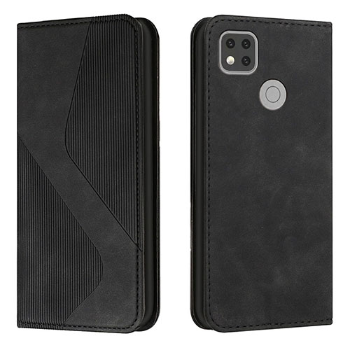 Leather Case Stands Flip Cover Holder H03X for Xiaomi POCO C3 Black