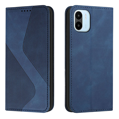 Leather Case Stands Flip Cover Holder H03X for Xiaomi Poco C50 Blue