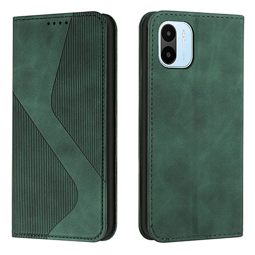 Leather Case Stands Flip Cover Holder H03X for Xiaomi Poco C51 Green