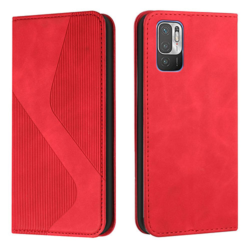 Leather Case Stands Flip Cover Holder H03X for Xiaomi POCO M3 Pro 5G Red