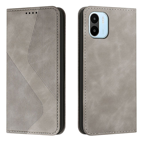 Leather Case Stands Flip Cover Holder H03X for Xiaomi Redmi A2 Gray