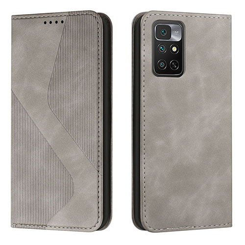 Leather Case Stands Flip Cover Holder H03X for Xiaomi Redmi Note 11S 4G Gray