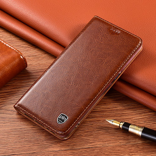 Leather Case Stands Flip Cover Holder H04P for Asus Zenfone 8 ZS590KS Brown