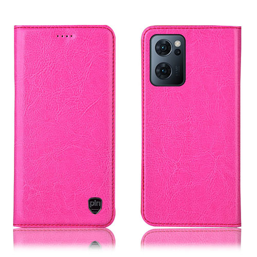 Leather Case Stands Flip Cover Holder H04P for OnePlus Nord CE 2 5G Hot Pink