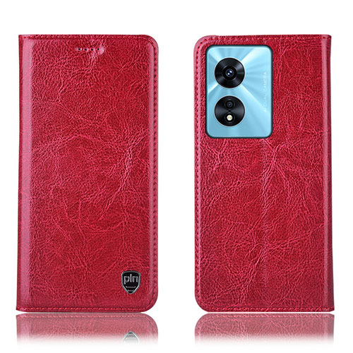 Leather Case Stands Flip Cover Holder H04P for Oppo A1x 5G Red