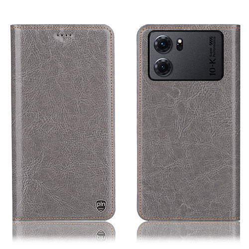 Leather Case Stands Flip Cover Holder H04P for Oppo K10 5G Gray