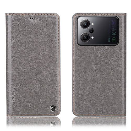 Leather Case Stands Flip Cover Holder H04P for Oppo K10 Pro 5G Gray