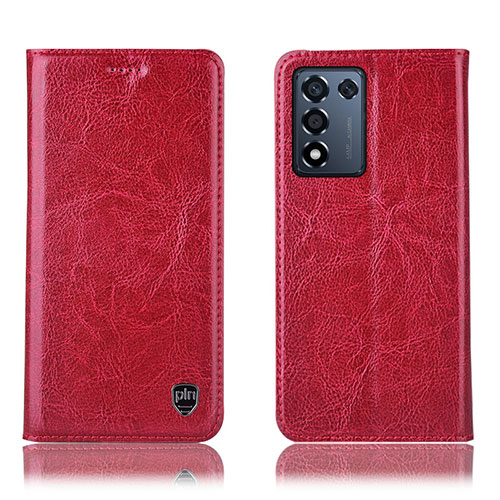 Leather Case Stands Flip Cover Holder H04P for Oppo K9S 5G Red