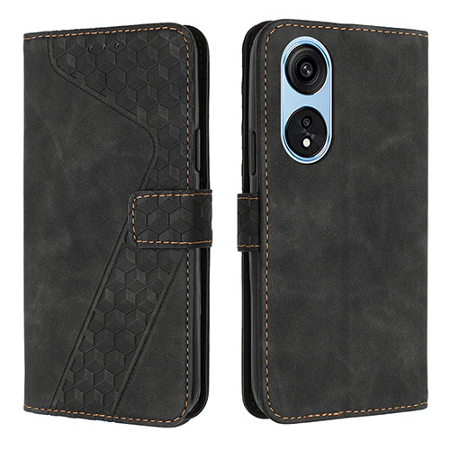 Leather Case Stands Flip Cover Holder H04X for Huawei Honor X5 Plus Black