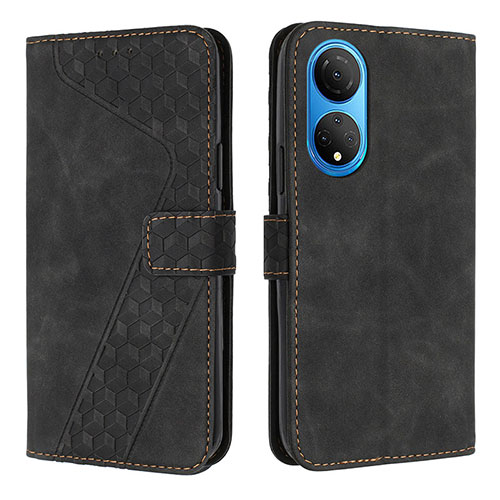 Leather Case Stands Flip Cover Holder H04X for Huawei Honor X7 Black