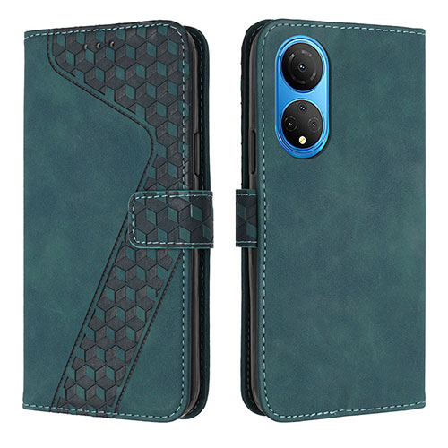 Leather Case Stands Flip Cover Holder H04X for Huawei Honor X7 Green