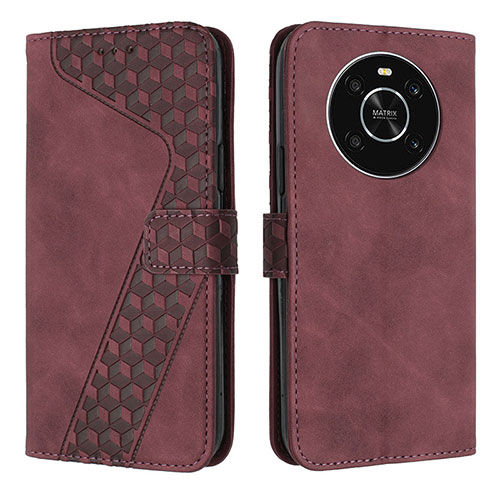 Leather Case Stands Flip Cover Holder H04X for Huawei Honor X9 4G Red