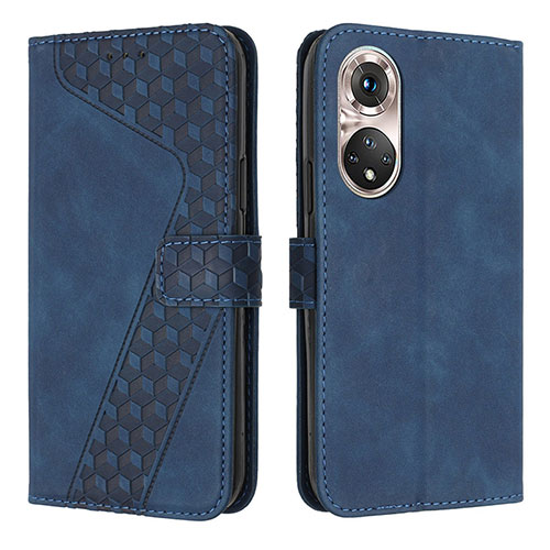 Leather Case Stands Flip Cover Holder H04X for Huawei P50 Pro Blue