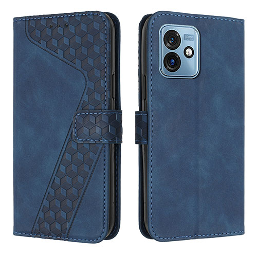 Leather Case Stands Flip Cover Holder H04X for Motorola Moto G 5G (2023) Blue