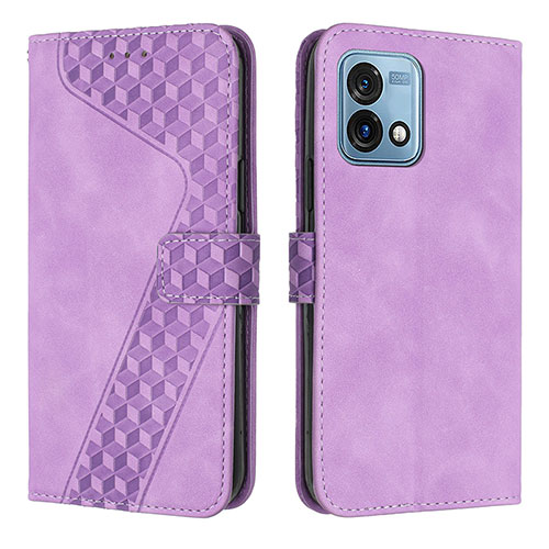 Leather Case Stands Flip Cover Holder H04X for Motorola Moto G Stylus (2023) 4G Purple