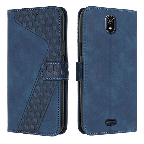 Leather Case Stands Flip Cover Holder H04X for Nokia C100 Blue