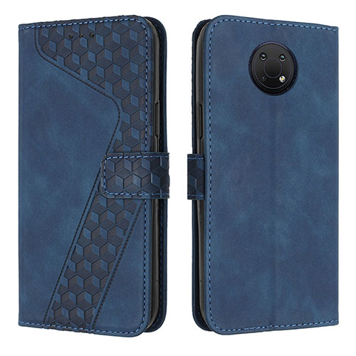 Leather Case Stands Flip Cover Holder H04X for Nokia G10 Blue