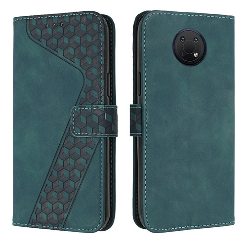 Leather Case Stands Flip Cover Holder H04X for Nokia G10 Green