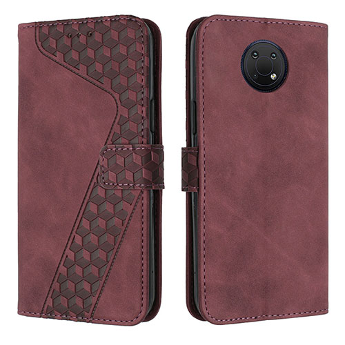 Leather Case Stands Flip Cover Holder H04X for Nokia G10 Red