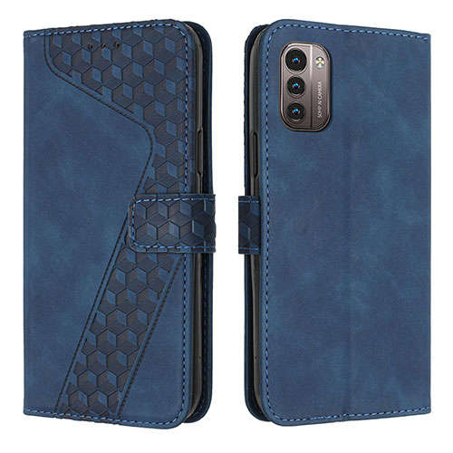 Leather Case Stands Flip Cover Holder H04X for Nokia G11 Blue