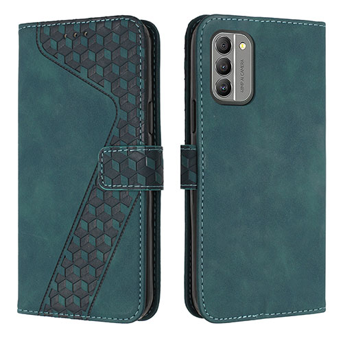 Leather Case Stands Flip Cover Holder H04X for Nokia G400 5G Green