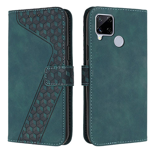 Leather Case Stands Flip Cover Holder H04X for Realme 7i RMX2193 Green