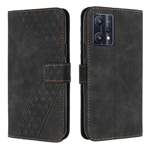 Leather Case Stands Flip Cover Holder H04X for Realme 9 Pro+ Plus 5G Black