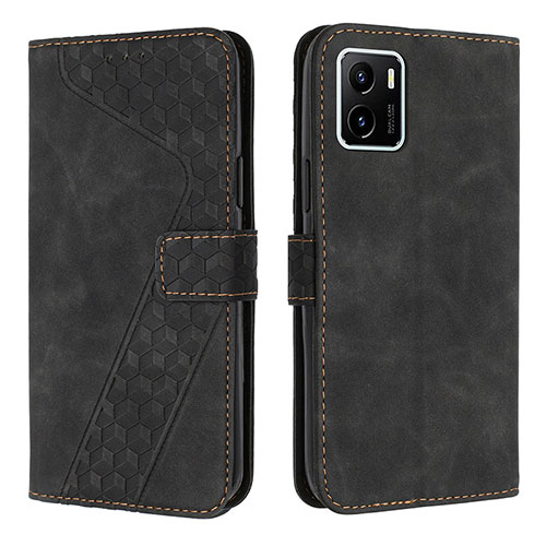 Leather Case Stands Flip Cover Holder H04X for Vivo Y01 Black