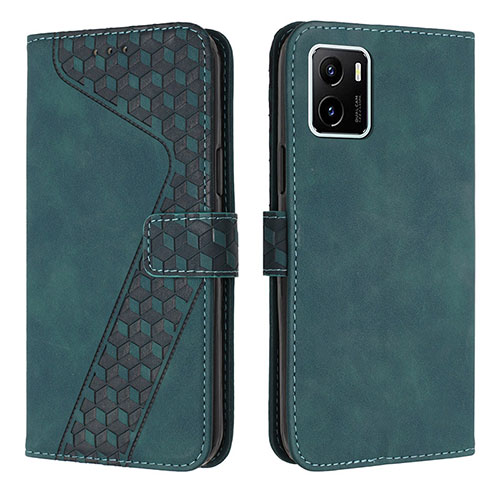 Leather Case Stands Flip Cover Holder H04X for Vivo Y10 Green