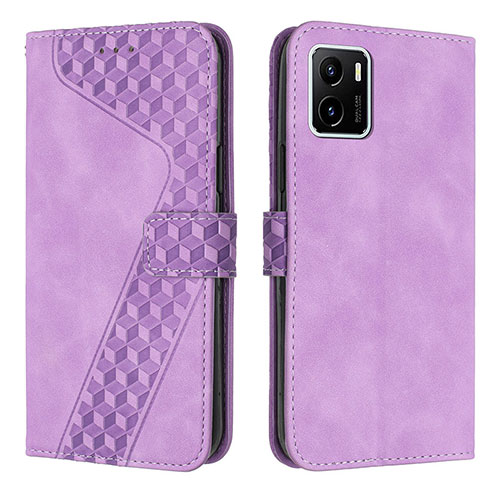 Leather Case Stands Flip Cover Holder H04X for Vivo Y10 t1 Purple