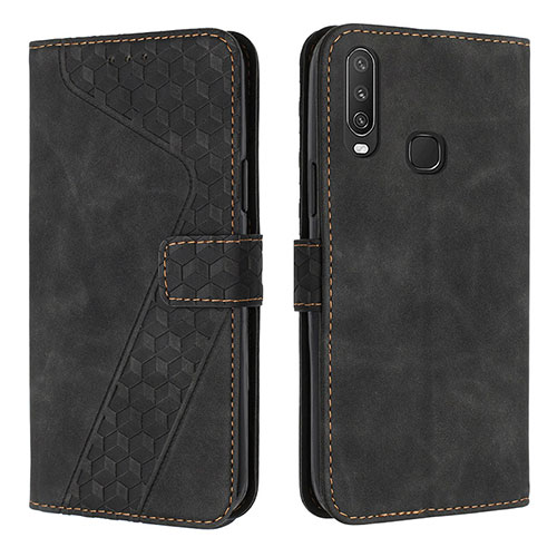 Leather Case Stands Flip Cover Holder H04X for Vivo Y17 Black