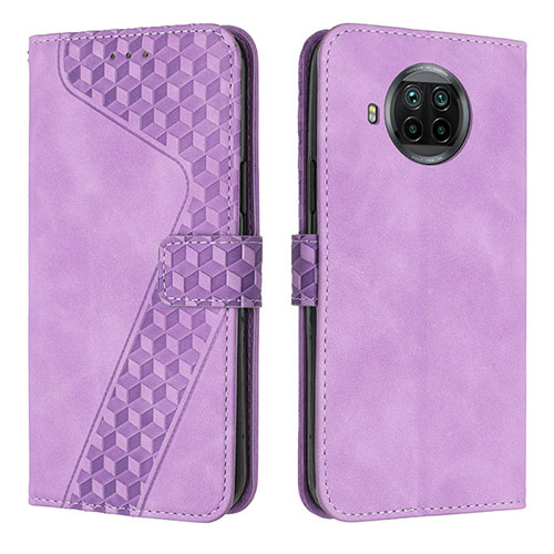 Leather Case Stands Flip Cover Holder H04X for Xiaomi Mi 10i 5G Purple