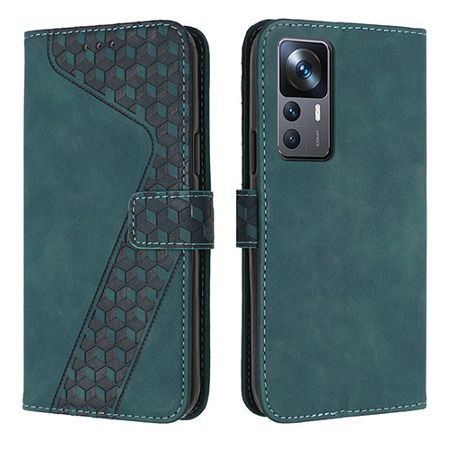 Leather Case Stands Flip Cover Holder H04X for Xiaomi Mi 12T 5G Green