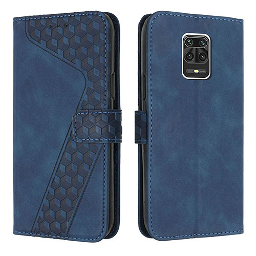 Leather Case Stands Flip Cover Holder H04X for Xiaomi Poco M2 Pro Blue