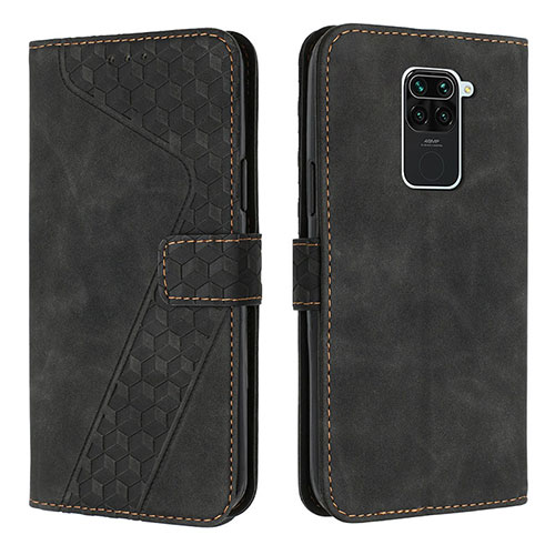 Leather Case Stands Flip Cover Holder H04X for Xiaomi Redmi 10X 4G Black