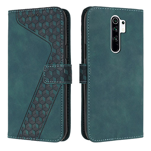 Leather Case Stands Flip Cover Holder H04X for Xiaomi Redmi 9 Green